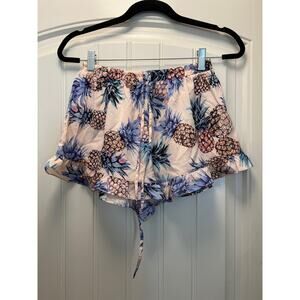 NWT Ciao Bella Women’s Pineapple Print Cotton Summer Shorts Size M Multicolor‎